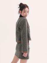 Leona tweed skirt BROWN