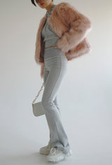 フラミンゴクロップファージャケット/Flamingo Crop Fur Jacket (3color)