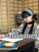 ショルダースリットルーズストリングロングスリーブ