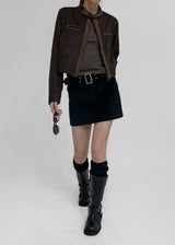 [MADE] Hoody Corduroy Mini Skirt Belt Set