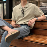オンスリネン3ボタンカラー半袖ニットウェア / Oz Linen 3 Button Collar Short-Sleeved Knitwear (5 colors)