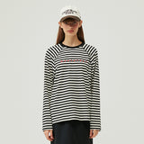 STRIPE RAGLAN LOGO LONG SLEEVE (BLACK) (6603659444342)