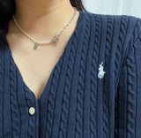 sspoi サージカルスティールトグルツーウェイパールゲストロックネックレス / sspoi Surgical Steel Toggle Bar Two-Way Pearl Guest Look Necklace