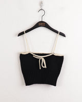 シースカラーレイヤードリボンニットシャツ / Sheath Color Layered Ribbon Knit Shirt
