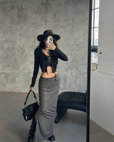 Corset V-neck T-shirt & Cardigan
