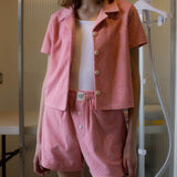 フラワーテリーハーフパンツ / FLOWER TERRY HALF PANTS_PINK