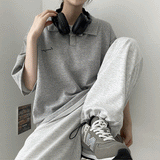 ヒアーズアレタリングカラーショートスリーブシャツ / Here's a lettering collar short-sleeved shirt