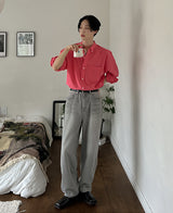 ソフトグレーワイドデニムパンツ/Soft Gray Wide Denim
