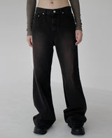 ブラウンウォッシュドデニムトラウザーズ / Brown washed denim trousers