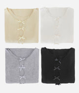 ribbon long sleeve T-shirt (4colors)