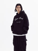 SuperNomal balloon over fleece hoody BLACK