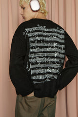U SHEET MUSIC KNIT / BLACK