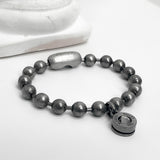 9mm ボールチェーン バレットバック ブレスレット / [BLESSEDBULLET]9mm ball chain bulletback bracelet_dark silver