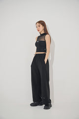 ミッドシースルー クロップドノースリーブ/mid see-through cropped sleeveless(9185)