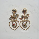 ビンテージローズガーデンイヤリング / Vintage Rose Garden Earring - Heart Version