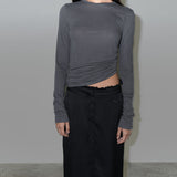 シアーマキシローライズスカート / SHEER MAXI LOWRISE SKIRT (BLACK)
