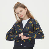 FLOWER JAQUARD KNIT CARDIGAN_NAVY (6610815189110)