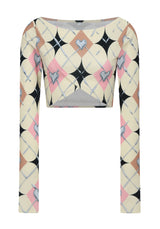 CHROME ARGYLE CROP TOP (YELLOW) (6699119738998)