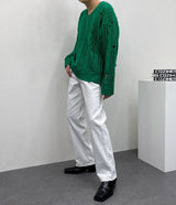 ウィステッドダメージニット/SK wisted damage knitwear (4 colors)