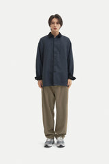 コントラスティングポイントコーデュロイシャツ/Contrasting point corduroy shirt S112 Navy&Black
