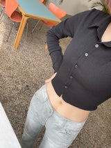 Fairy cuffs crop shirt