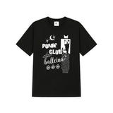 0 6 パンクバンドキャットTシャツ / 0 6 punk band cat t-shirt - BLACK