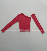 アンバランスオフショルダーウォーマーセットTシャツ