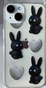 ハートブラックラビットフォーンケース / Heart Black Rabbit Phone Case