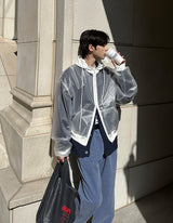 Uno Plastic Zip Up Jumper  (2color)