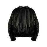 [UNISEX] 'CUL' Reversible Leather and Paisley Bomber Jacket (Black) (6656411271286)
