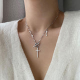 クロストグルバー2ウェイネックレス/tiu Cross Toggle Bar Two Way Necklace