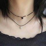 レザーシルバーネックレス / [CCNMADE] LEATHER SILVER NECKLACE 2 (4Type)