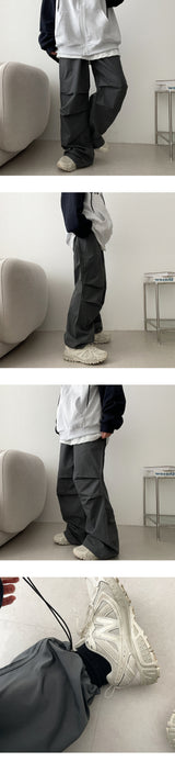 [Set-up possible!] [Jogger, wide] リザニーピンタックバンディングワイドパンツ