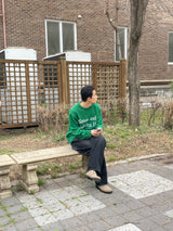 レタリングラウンドニット / Lettering round knit 5color