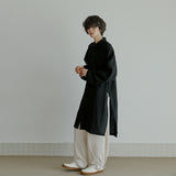 リネンロングシャツ / unisex linen long shirts black