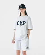 CGP シンプルロゴショートスリーブ クルーネック セットアップ / CGP Arch Logo Short Sleeve Crew Neck Setup_Melange Gray