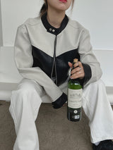 モーターカラーマッチングレザージャケット / motor color matching leather jacket