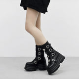 Buckle Platform Boots on Key