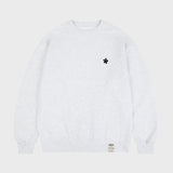 [UNISEX]Black odd flower embroidery sweatshirt