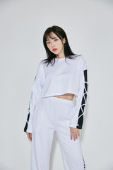 ストリングロングスリーブクロップTシャツ  /(9069) X-String Long Sleeve Crop Tee