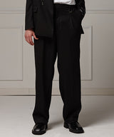 Belted wide slacks - Black (4622119960694)