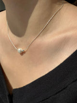 [92.5silver] merry pearl necklace