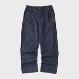 バータック デニムパンツ/BAR TACK DENIM PANTS (DEEP BLUE)