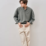 オーバーフィットプルオーバーシャツ/Overfit Pullover Shirts S58 Khaki Gray