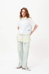 モノチェリークロップショートスリーブシャツ / MONO CHERRY CROP SHORT SLEEVE SHIRT [WHITE]