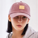 VA Square Pigment Label Ball Cap / Red Bean