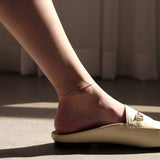 シルバーシンスネークチェーンアンクレット/silver thin snake chain anklet (14K gold plated / no spare chain)