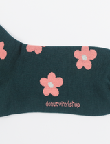 フラワーカーペットソックス / flower carpet - dark green