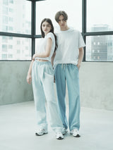 ワンタックリネンバンディングパンツ / W1015 ONE TUCK LINEN BANDING PANTS_LIGHT BLUE