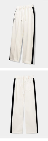 Mixed Fabric Knit KUYRI K Track Pants (Lucent Ivory)